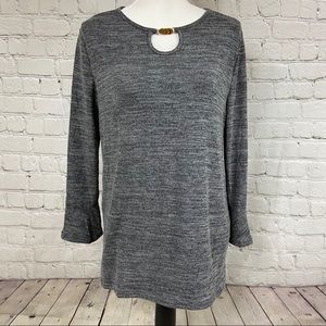 4/$25 Emily Stacy gray knit 3/4 bell sleeve tunic